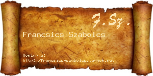 Francsics Szabolcs névjegykártya