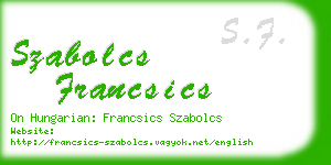 szabolcs francsics business card